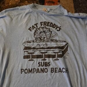 Hanes Light Blue Graphic Long Sleeve Tee